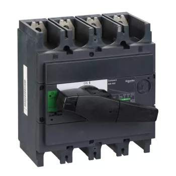   Schneider Electric, 31111, szakaszolókapcsoló 4P 400A 690V AC 50/60 Hz, fekete rotációs hajtással, Interpact INS400 (Schneider 31111)