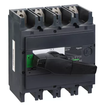   Schneider Electric, 31113, szakaszolókapcsoló 4P 500A 690V AC 50/60 Hz, fekete rotációs hajtással, Interpact INS500 (Schneider 31113)