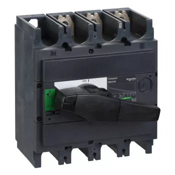   Schneider Electric, 31114, szakaszolókapcsoló 3P 630A 690V AC 50/60 Hz, fekete rotációs hajtással, Interpact INS630 (Schneider 31114)