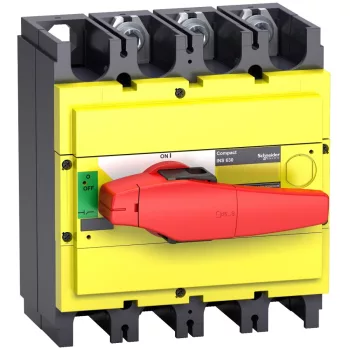   Schneider Electric, 31132, szakaszolókapcsoló 3P 500A 690V AC 50/60 Hz, piros rotációs hajtással, Interpact INS500 (Schneider 31132)