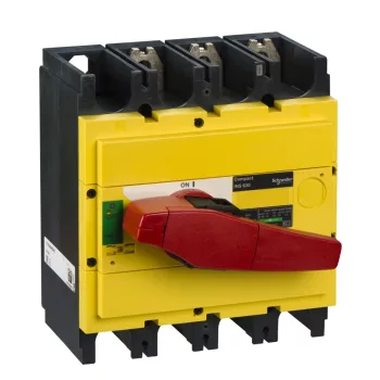   Schneider Electric, 31134, szakaszolókapcsoló 3P 630A 690V AC 50/60 Hz, piros rotációs hajtással, Interpact INS630 (Schneider 31134)