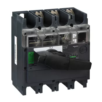   Schneider Electric, 31170, szakaszolókapcsoló 3P 400A 690V AC 50/60 Hz, fekete rotációs hajtással, látható megszakítással, Interpact INV400 (Schneider 31170)