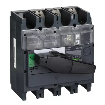   Schneider Electric, 31172, szakaszolókapcsoló 3P 500A 690V AC 50/60 Hz, fekete rotációs hajtással, látható megszakítással, Interpact INV500 (Schneider 31172)