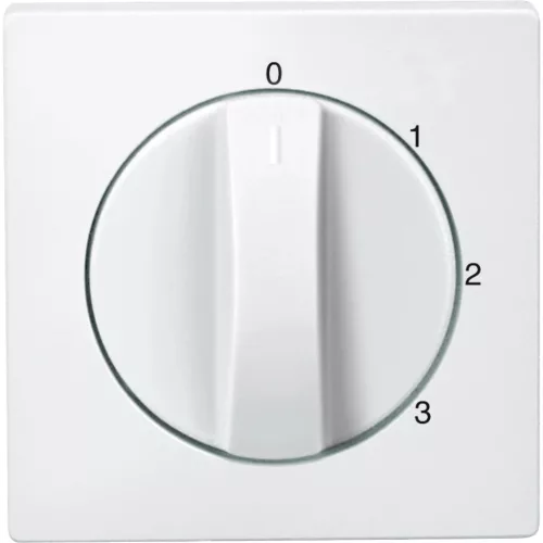 Schneider Electric Merten 437319 Fedlap, 3 állású forgatógombos kapcsolóhoz, System-M, mattfehér