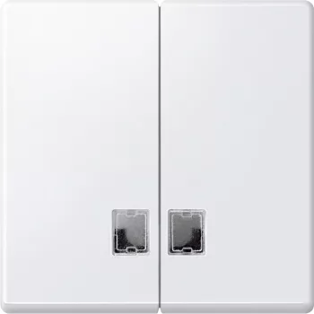   Schneider Electric Merten 437519 dupla billentyű átlátszó fényjelző ablakokkal mattfehér - System-M (M-Plan / M-Pure / M-Smart)