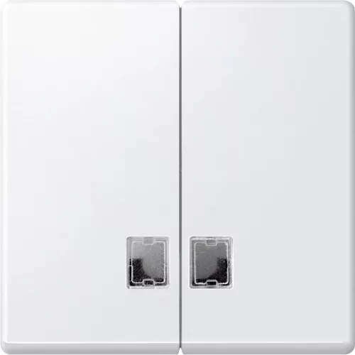 Schneider Electric Merten 437519 dupla billentyű átlátszó fényjelző ablakokkal mattfehér - System-M (M-Plan / M-Pure / M-Smart)