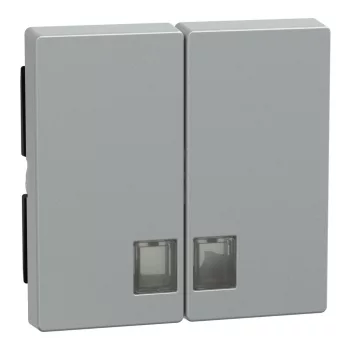   Schneider Electric Merten 437560 dupla billentyű átlátszó fényjelző ablakokkal alumínium - System-M (M-Plan / M-Pure / M-Smart)