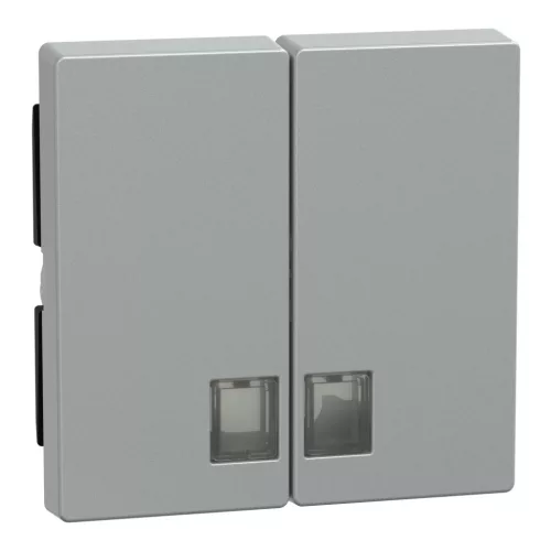 Schneider Electric Merten 437560 dupla billentyű átlátszó fényjelző ablakokkal alumínium - System-M (M-Plan / M-Pure / M-Smart)