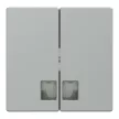 Schneider Electric Merten 437560 dupla billentyű átlátszó fényjelző ablakokkal alumínium - System-M (M-Plan / M-Pure / M-Smart)