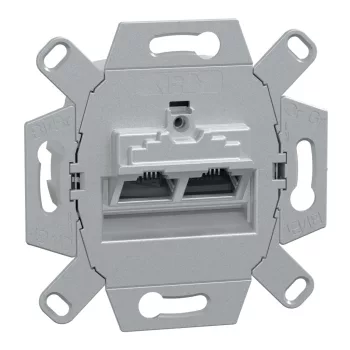   Schneider Electric Merten 465706 2xRJ45 Cat6A, STP döntött kivitelű aljzat, fedlap és keret nélkül