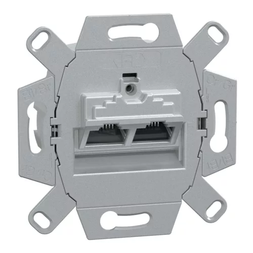 Schneider Electric Merten 465706 2xRJ45 Cat6A, STP döntött kivitelű aljzat, fedlap és keret nélkül