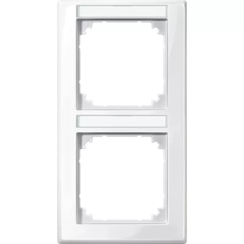 Schneider Electric Merten M-Smart 470219 feliratozható kettes keret polárfehér, függőleges elhelyezéssel - System-M