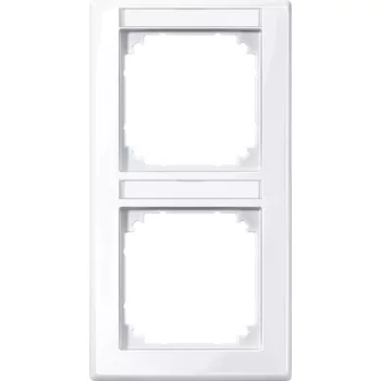   Schneider Electric Merten M-Smart 470225 feliratozható kettes keret aktívfehér, függőleges elhelyezéssel - System-M