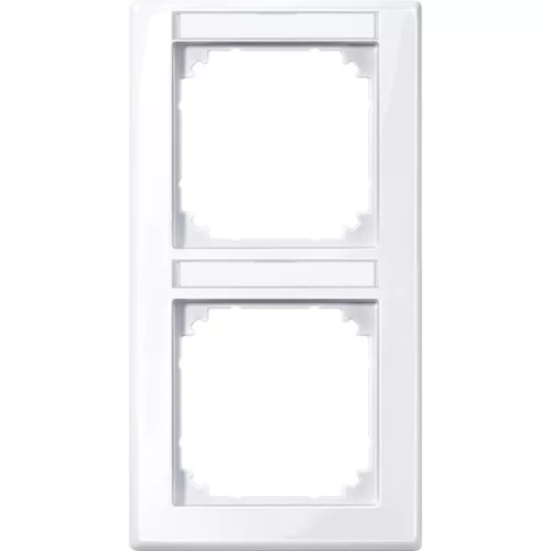 Schneider Electric Merten M-Smart 470225 feliratozható kettes keret aktívfehér, függőleges elhelyezéssel - System-M