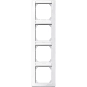   Schneider Electric Merten M-Smart 470419 feliratozható négyes keret polárfehér, függőleges elhelyezéssel - System-M