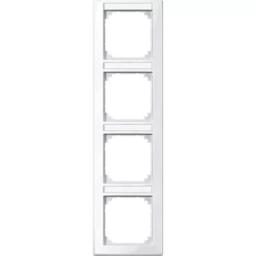 Schneider Electric Merten M-Smart 470419 feliratozható négyes keret polárfehér, függőleges elhelyezéssel - System-M
