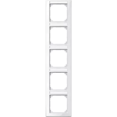 Schneider Electric Merten M-Smart 470519 feliratozható ötös keret polárfehér, függőleges elhelyezéssel - System-M