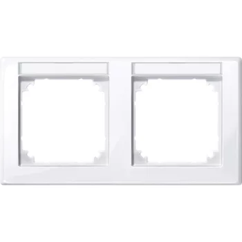   Schneider Electric Merten M-Smart 471225 feliratozható kettes keret aktívfehér, vízszintes elhelyezéssel - System-M