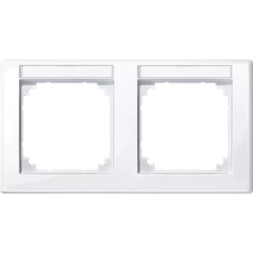 Schneider Electric Merten M-Smart 471225 feliratozható kettes keret aktívfehér, vízszintes elhelyezéssel - System-M