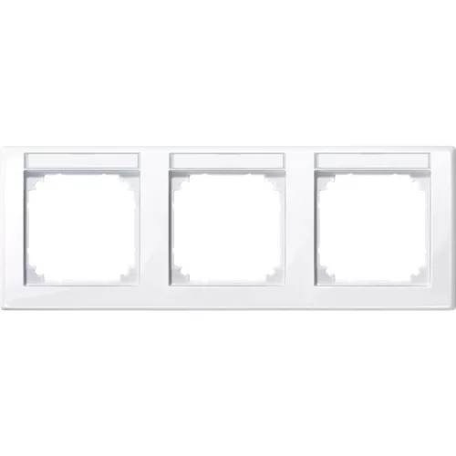 Schneider Electric Merten M-Smart 471325 feliratozható hármas keret aktívfehér, vízszintes elhelyezéssel - System-M