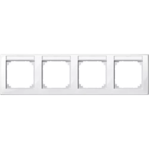 Schneider Electric Merten 471419 M-Smart feliratozható négyes keret, vízszintes, polárfehér