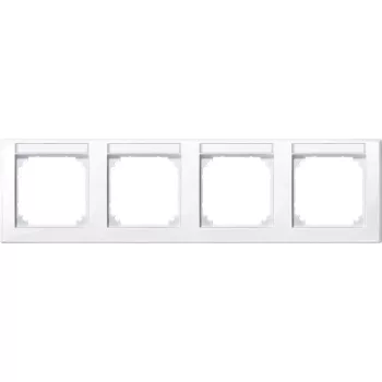   Schneider Electric Merten M-Smart 471425 feliratozható négyes keret aktívfehér, vízszintes elhelyezéssel - System-M