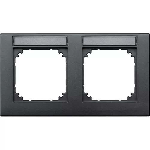 Schneider Electric Merten M-Plan 472214 feliratozható kettes keret antracit, vízszintes elhelyezéssel - System-M