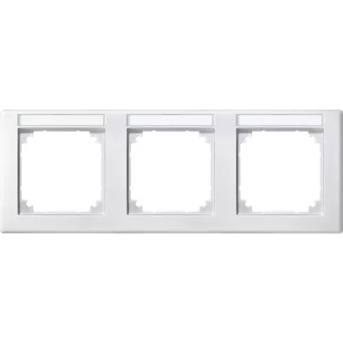 Schneider Electric Merten M-Smart 473319 feliratozható hármas keret mattfehér, vízszintes elhelyezéssel - System-M