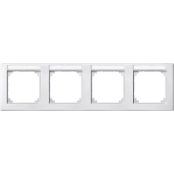   Schneider Electric Merten M-Smart 473419 feliratozható négyes keret mattfehér, vízszintes elhelyezéssel - System-M