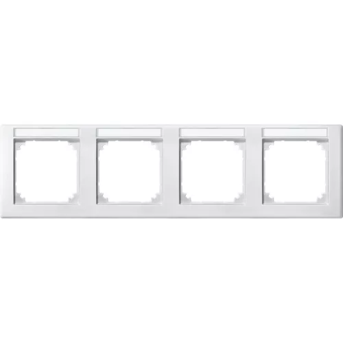 Schneider Electric Merten M-Smart 473419 feliratozható négyes keret mattfehér, vízszintes elhelyezéssel - System-M