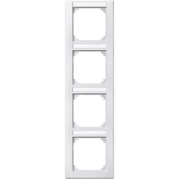   Schneider Electric Merten M-Smart 474419 feliratozható négyes keret mattfehér, függőleges elhelyezéssel - System-M