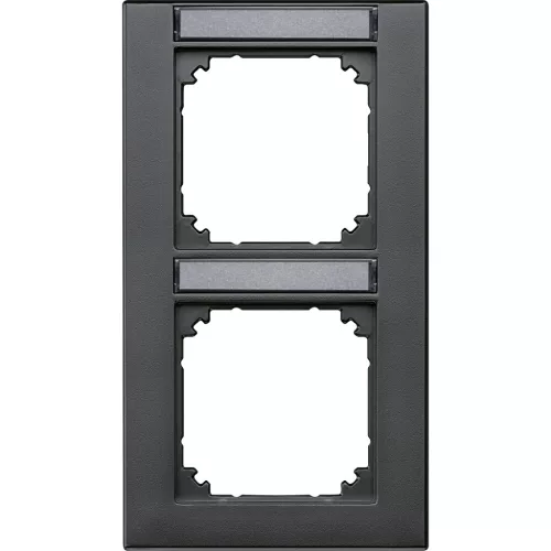 Schneider Electric Merten M-Plan 476214 feliratozható kettes keret antracit, függőleges elhelyezéssel - System-M