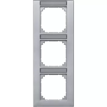   Schneider Electric Merten M-Plan 476360 feliratozható hármas keret alumínium, függőleges elhelyezéssel - System-M
