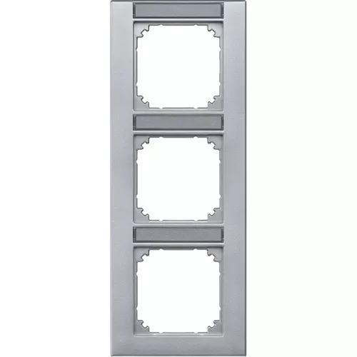 Schneider Electric Merten M-Plan 476360 feliratozható hármas keret alumínium, függőleges elhelyezéssel - System-M