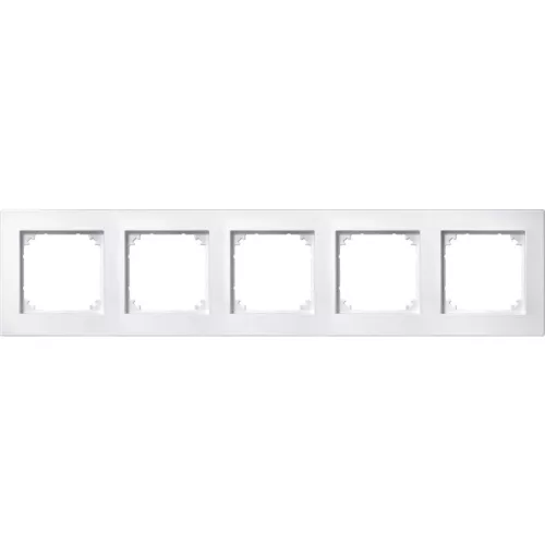 Schneider Electric Merten M-Plan 486519 ötös műanyag keret mattfehér függőleges és vízszintes elhelyezéssel - System-M