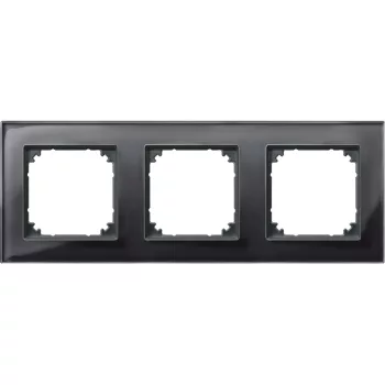   Schneider Electric Merten M-Plan 489303 hármas üvegkeret ónixfekete függőleges és vízszintes elhelyezéssel - System-M