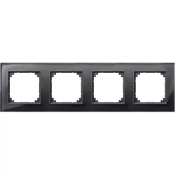   Schneider Electric Merten M-Plan 489403 négyes üvegkeret ónixfekete függőleges és vízszintes elhelyezéssel - System-M