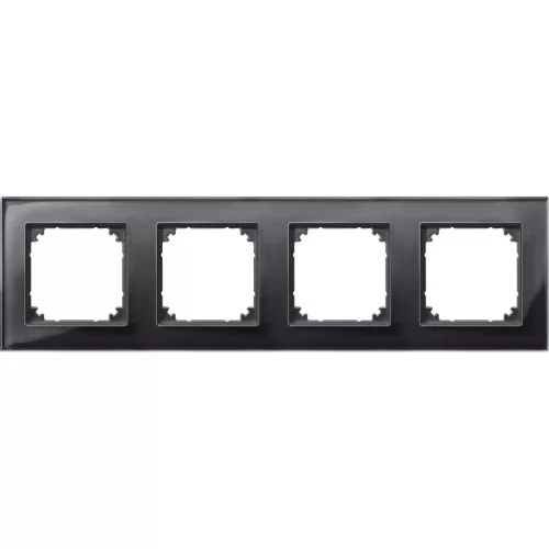 Schneider Electric Merten M-Plan 489403 négyes üvegkeret ónixfekete függőleges és vízszintes elhelyezéssel - System-M