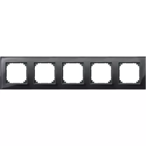 Schneider Electric Merten M-Plan 489503 ötös üvegkeret ónixfekete függőleges és vízszintes elhelyezéssel - System-M