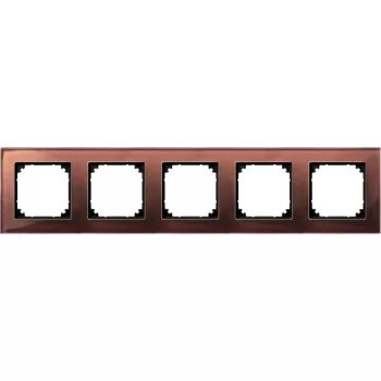   Schneider Electric Merten M-Plan 489515 ötös üvegkeret mahagónibarna függőleges és vízszintes elhelyezéssel - System-M