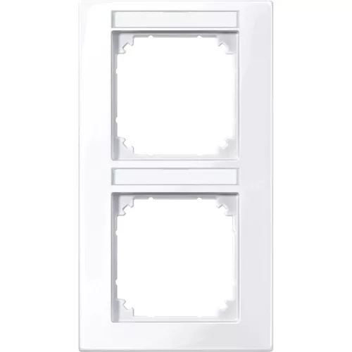 Schneider Electric Merten 513225 M-Plan feliratozható kettes keret, függőleges, aktívfehér