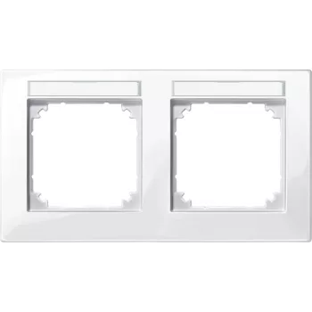   Schneider Electric Merten M-Plan 514219 feliratozható kettes keret polárfehér, vízszintes elhelyezéssel - System-M