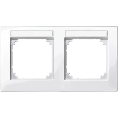 Schneider Electric Merten M-Plan 514219 feliratozható kettes keret polárfehér, vízszintes elhelyezéssel - System-M