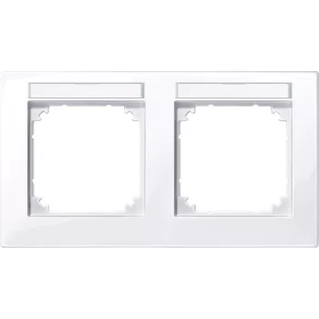   Schneider Electric Merten M-Plan 514225 feliratozható kettes keret aktívfehér, vízszintes elhelyezéssel - System-M