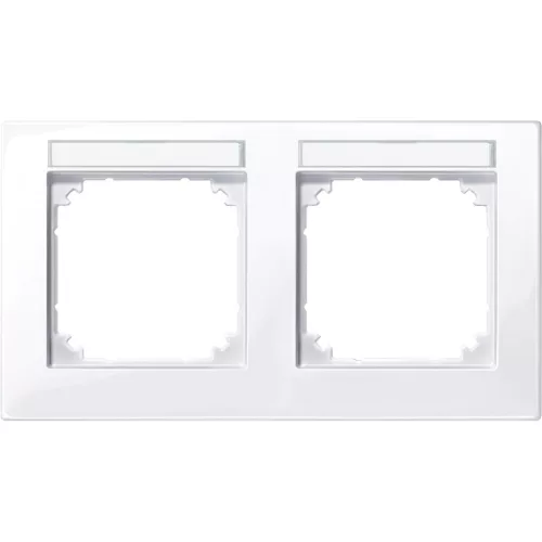 Schneider Electric Merten M-Plan 514225 feliratozható kettes keret aktívfehér, vízszintes elhelyezéssel - System-M