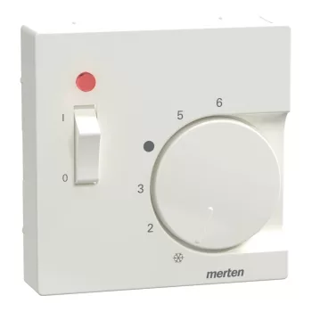   Schneider Electric Merten 534819 fedlap kapcsolóval ellátott szobatermosztátokhoz  polárfehér - System-M (M-Plan / M-Pure / M-Smart)