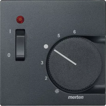   Schneider Electric Merten 536114 fedlap kapcsolóval ellátott szobatermosztátokhoz  antracit - System-M (M-Plan / M-Pure / M-Smart)