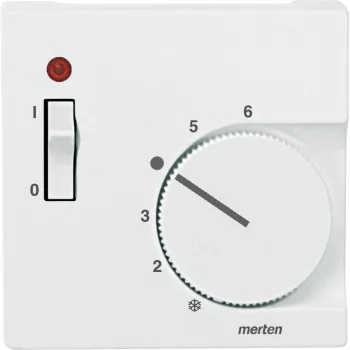   Schneider Electric Merten 536119 fedlap kapcsolóval ellátott szobatermosztátokhoz  mattfehér - System-M (M-Plan / M-Pure / M-Smart)