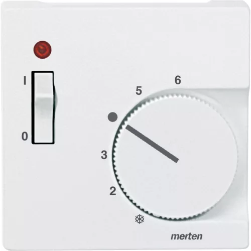 Schneider Electric Merten 536119 fedlap kapcsolóval ellátott szobatermosztátokhoz  mattfehér - System-M (M-Plan / M-Pure / M-Smart)