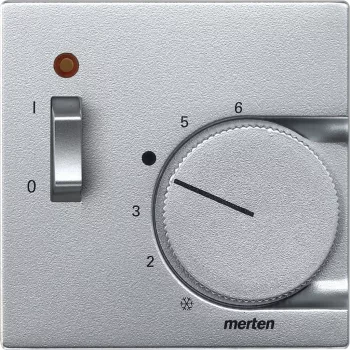   Schneider Electric Merten 536160 fedlap kapcsolóval ellátott szobatermosztátokhoz  alumínium - System-M (M-Plan / M-Pure / M-Smart)